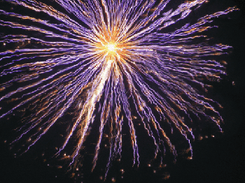 Firework purple going off