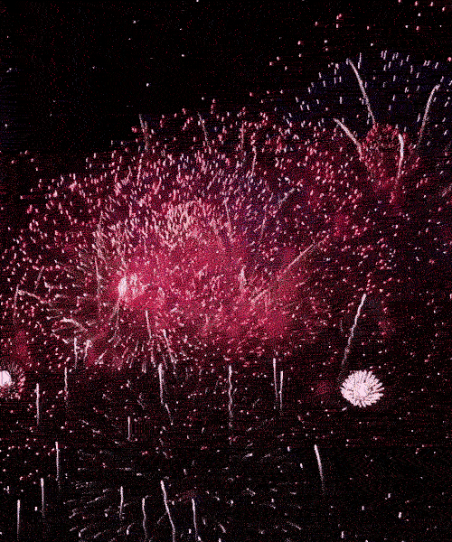 fireworks red going off